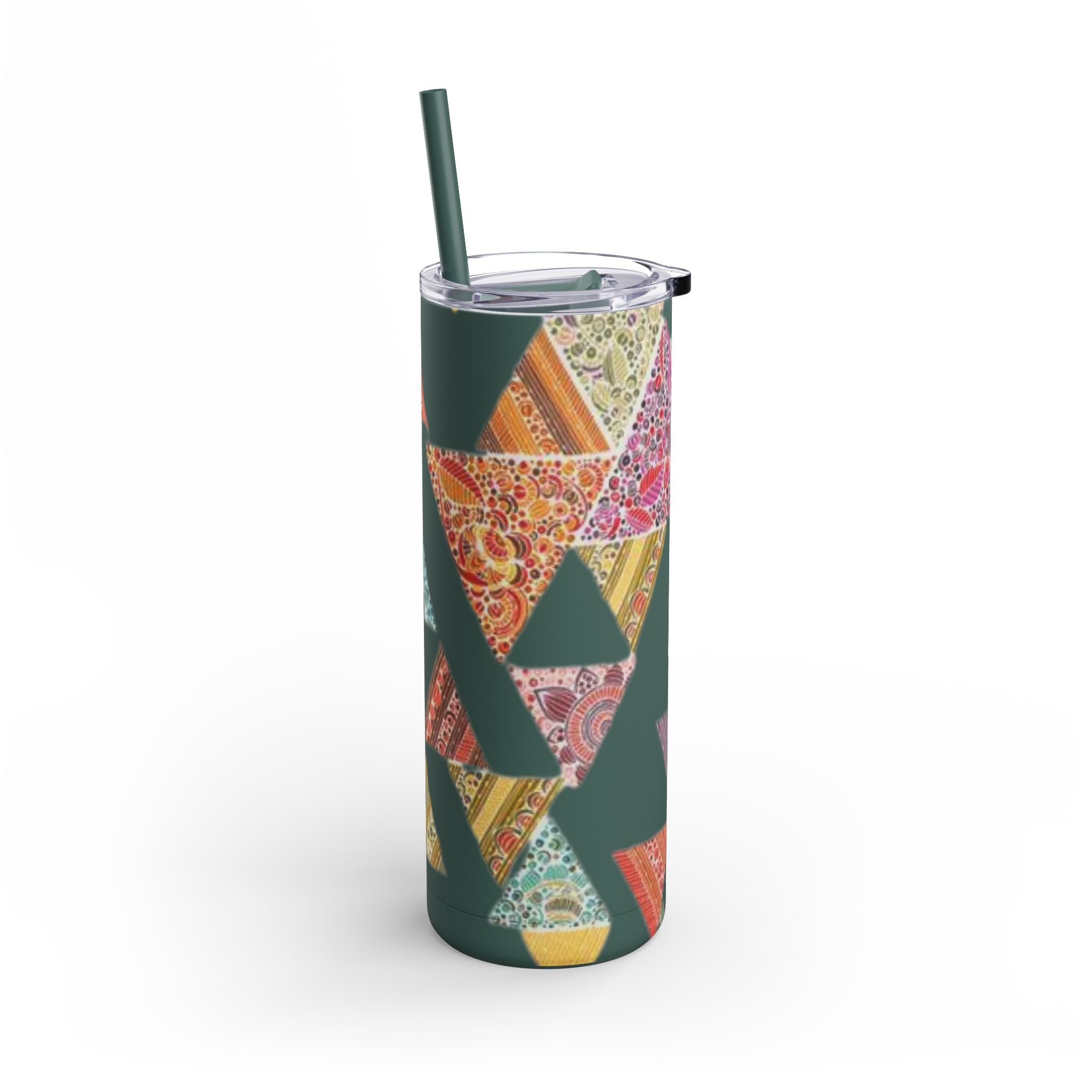 Mug - Boho Eco Skinny Matte Tumbler 20oz | Bohemian Triangles Design | Insulated Stainless Steel Travel Mug | Reusable Eco - Friendly Drinkware - Boho Eco Boutique™ - Boho Eco Skinny Matte Tumbler 20oz | Bohemian Triangles Design | Insulated Stainless Steel Travel Mug | Reusable Eco - Friendly Drinkware - Dusty Rose - 20oz - Matte