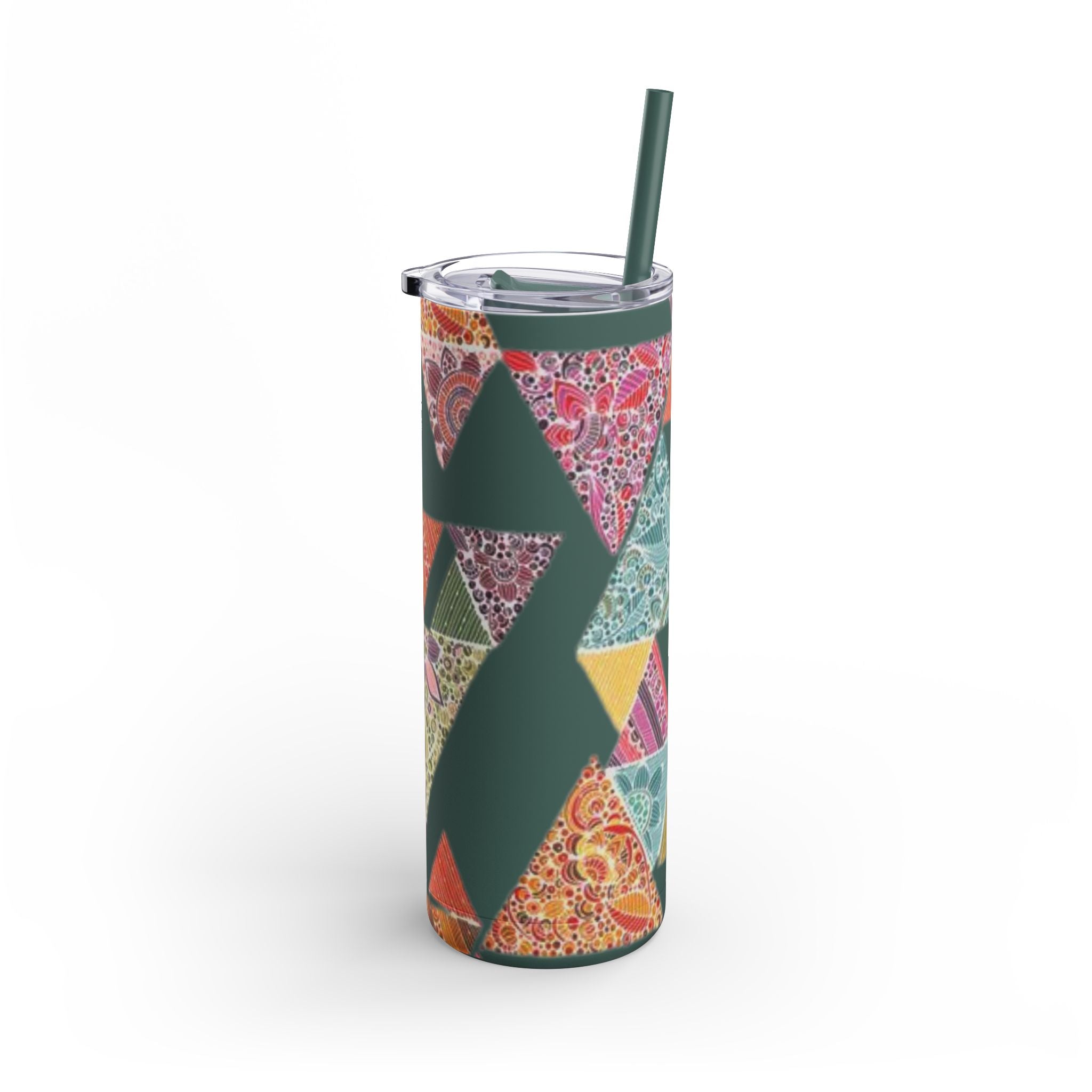 Mug - Boho Eco Skinny Matte Tumbler 20oz | Bohemian Triangles Design | Insulated Stainless Steel Travel Mug | Reusable Eco - Friendly Drinkware - Boho Eco Boutique™ - Boho Eco Skinny Matte Tumbler 20oz | Bohemian Triangles Design | Insulated Stainless Steel Travel Mug | Reusable Eco - Friendly Drinkware - Dusty Rose - 20oz - Matte