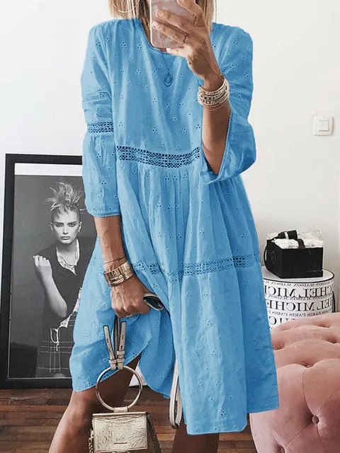 dress - Boho Midi Dress Women Sexy Backless Dress - Boho Eco Boutique™ - dress - Boho Eco Boutique™ - Blue mhh52 - L - 