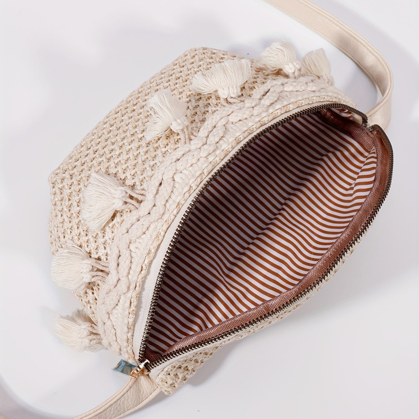 customized - Boho Tassel Woven Waist Bag Fanny Pack for Women - Trendy & Stylish, Perfect for Convenience with a Bohemian Flair - Boho Eco Boutique™ - customized - Boho Eco Boutique™ - Khaki Tassels - 9.06*3.15*5.91inch - 