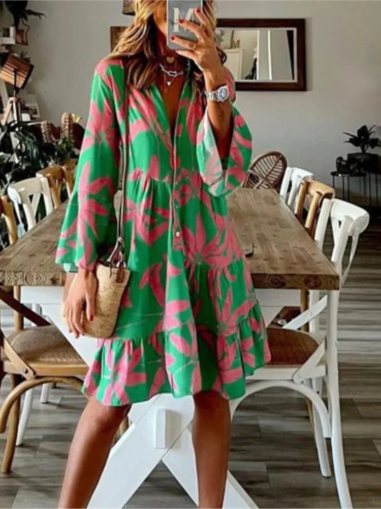 dress - Boho Vacation Cover - up Dress - Boho Eco Boutique™ - dress - Boho Eco Boutique™ - Green - Small - 