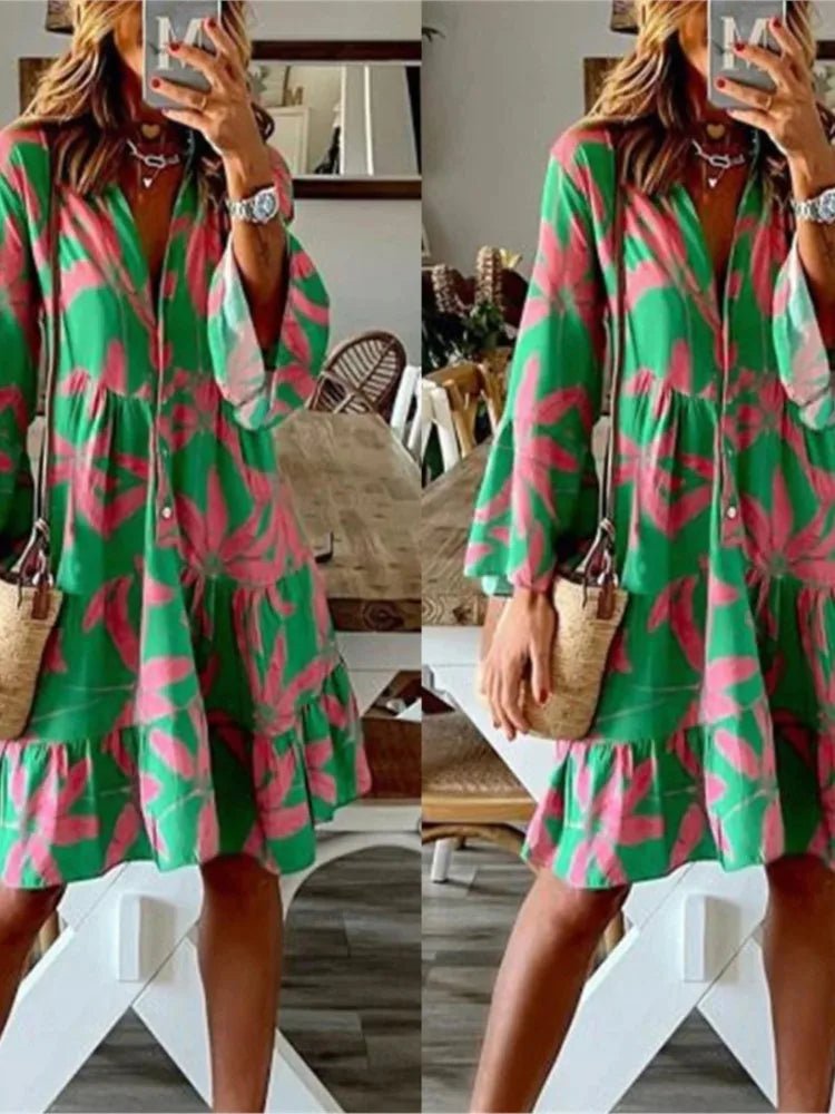 dress - Boho Vacation Cover - up Dress - Boho Eco Boutique™ - dress - Boho Eco Boutique™ - Green - Small - 