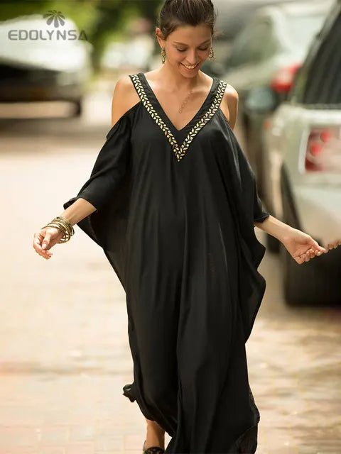 dress - Boho Vacation Cover - up Dress - Boho Eco Boutique™ - dress - Boho Eco Boutique™ - Black - One Size - 