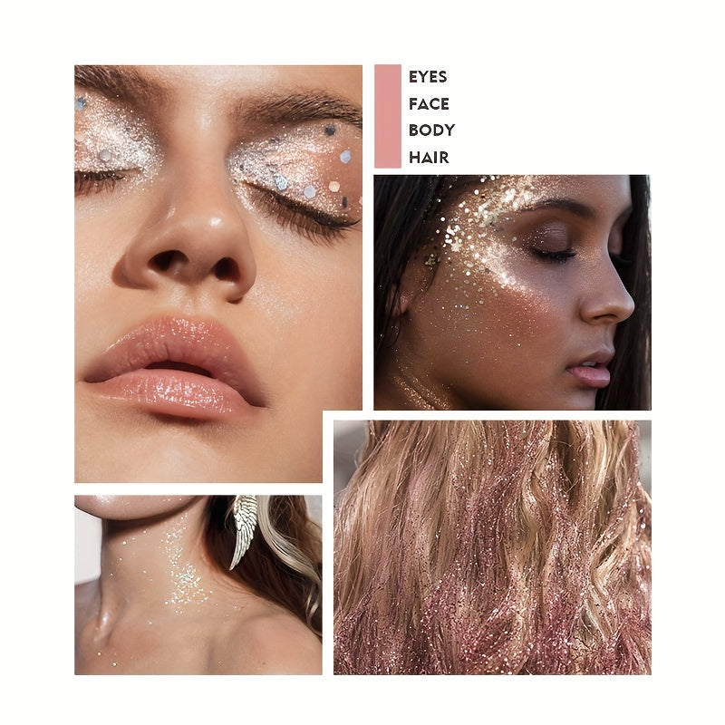 Liquid Body Glitter Sequins, Mermaid Face Glitter Makeup Sequins, Hair Glitters Eyeshadow Body Shimmer For Party Festival And Stage 12 Colors Available