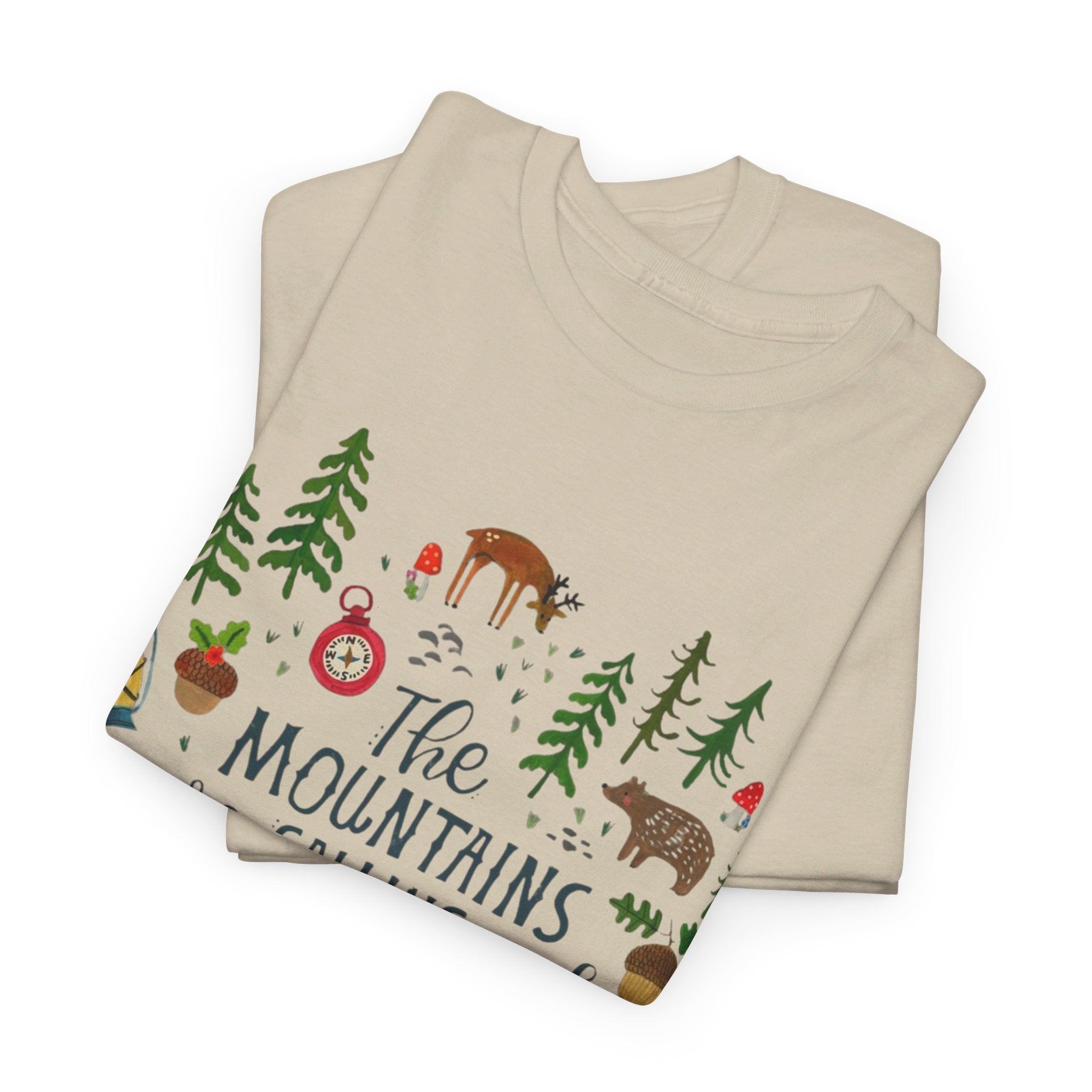 Camping T-Shirt - Outdoor Adventure Unisex Tee The Mountains are Calling and I must Go - T-Shirt