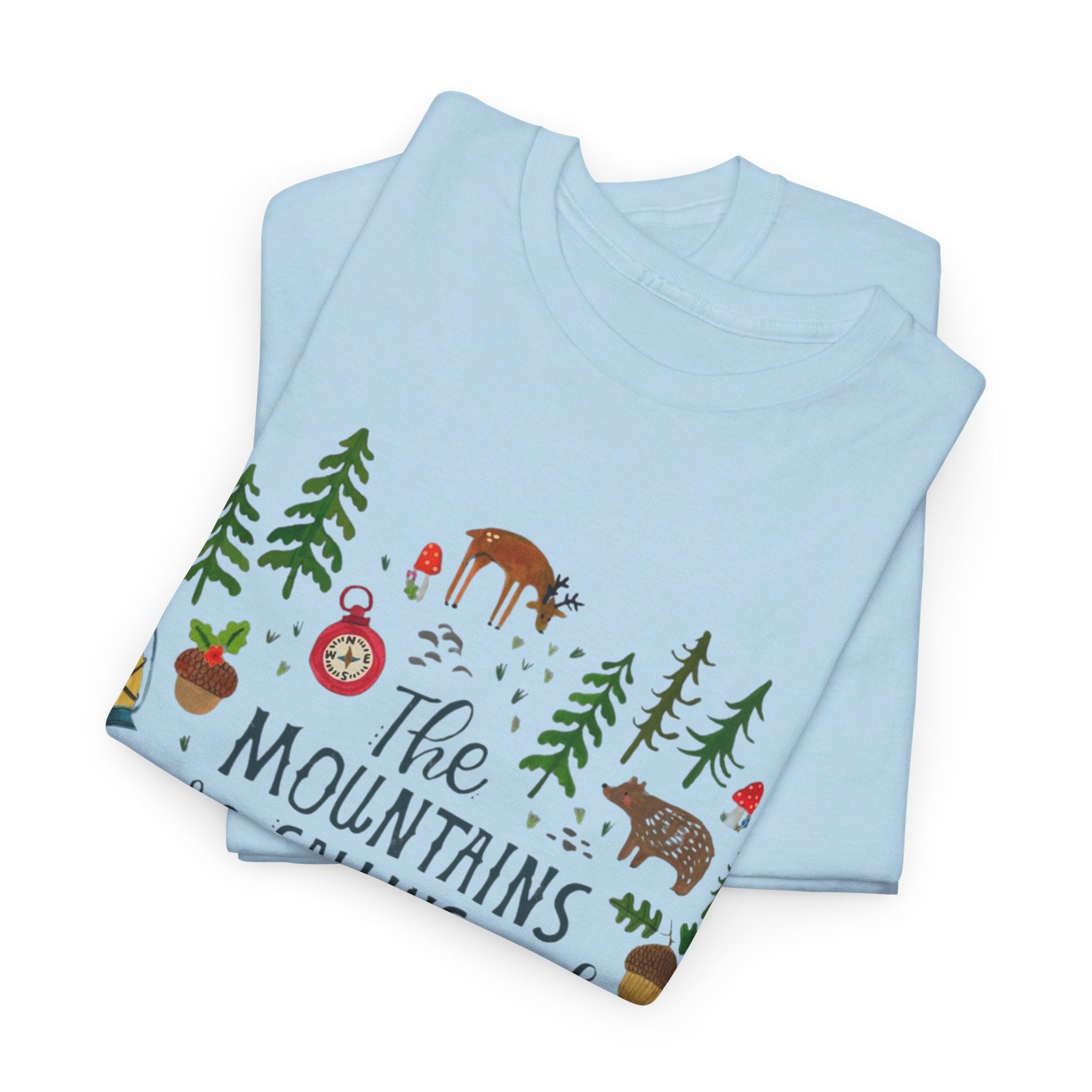 Camping T-Shirt - Outdoor Adventure Unisex Tee The Mountains are Calling and I must Go - T-Shirt