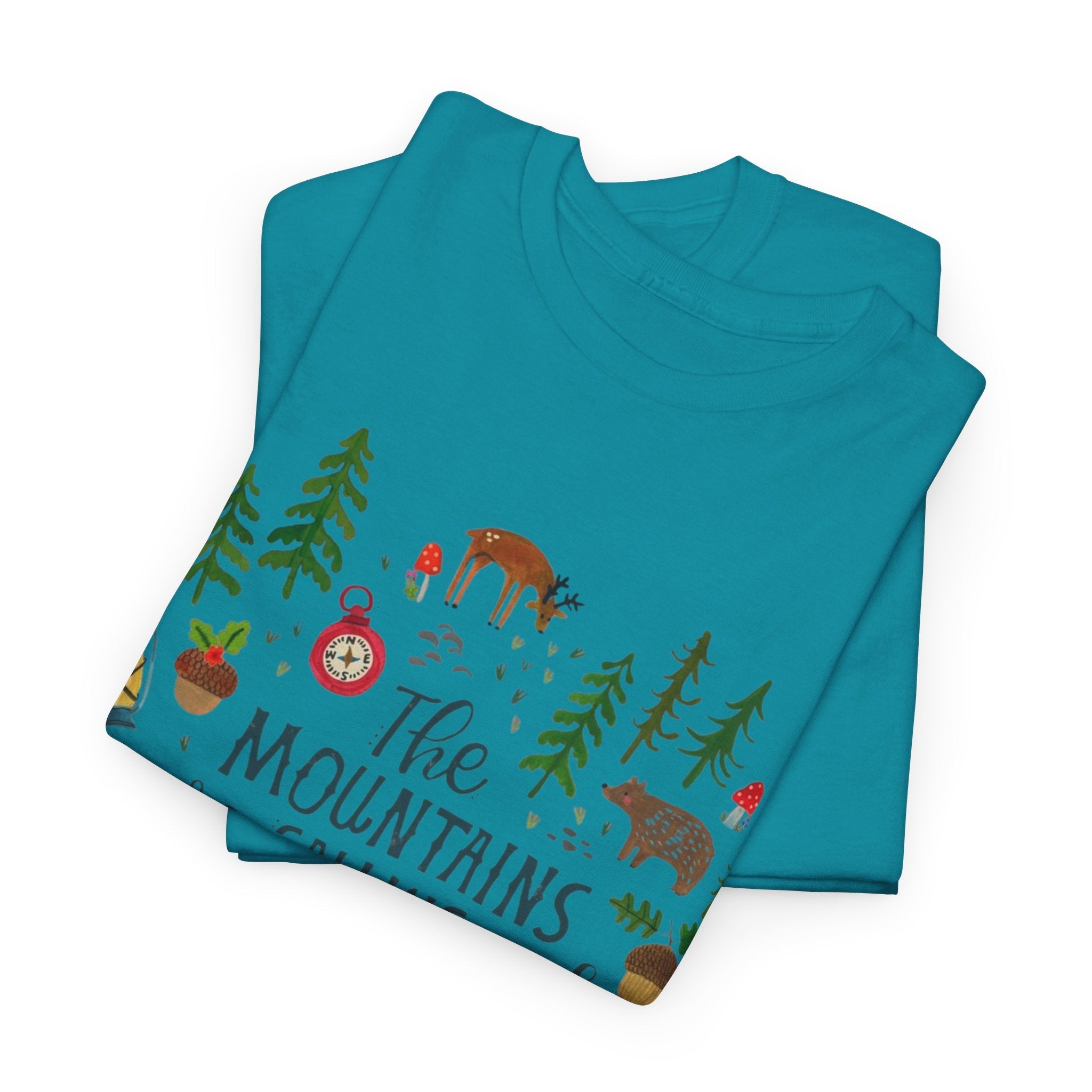 Camping T-Shirt - Outdoor Adventure Unisex Tee The Mountains are Calling and I must Go - T-Shirt