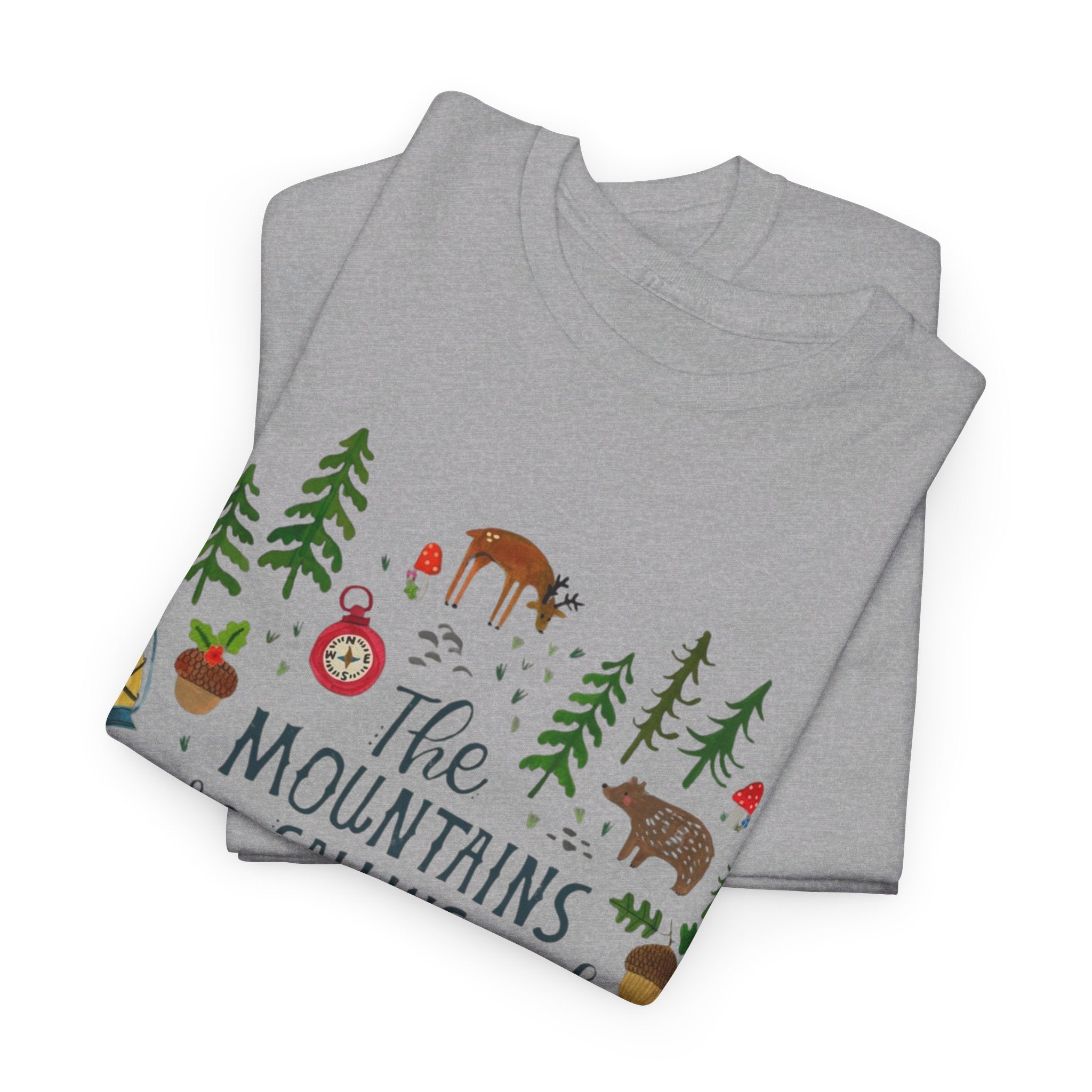 Camping T-Shirt - Outdoor Adventure Unisex Tee The Mountains are Calling and I must Go - T-Shirt