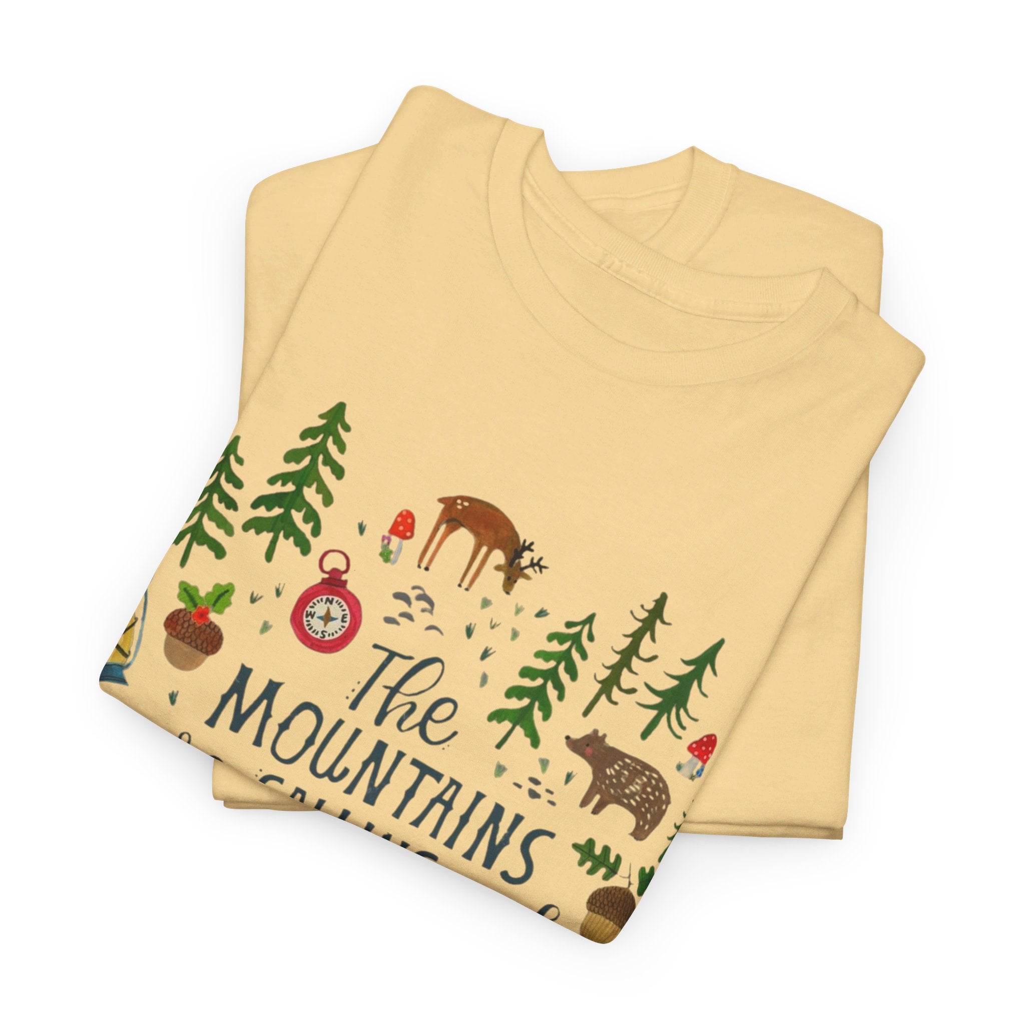 Camping T-Shirt - Outdoor Adventure Unisex Tee The Mountains are Calling and I must Go - T-Shirt