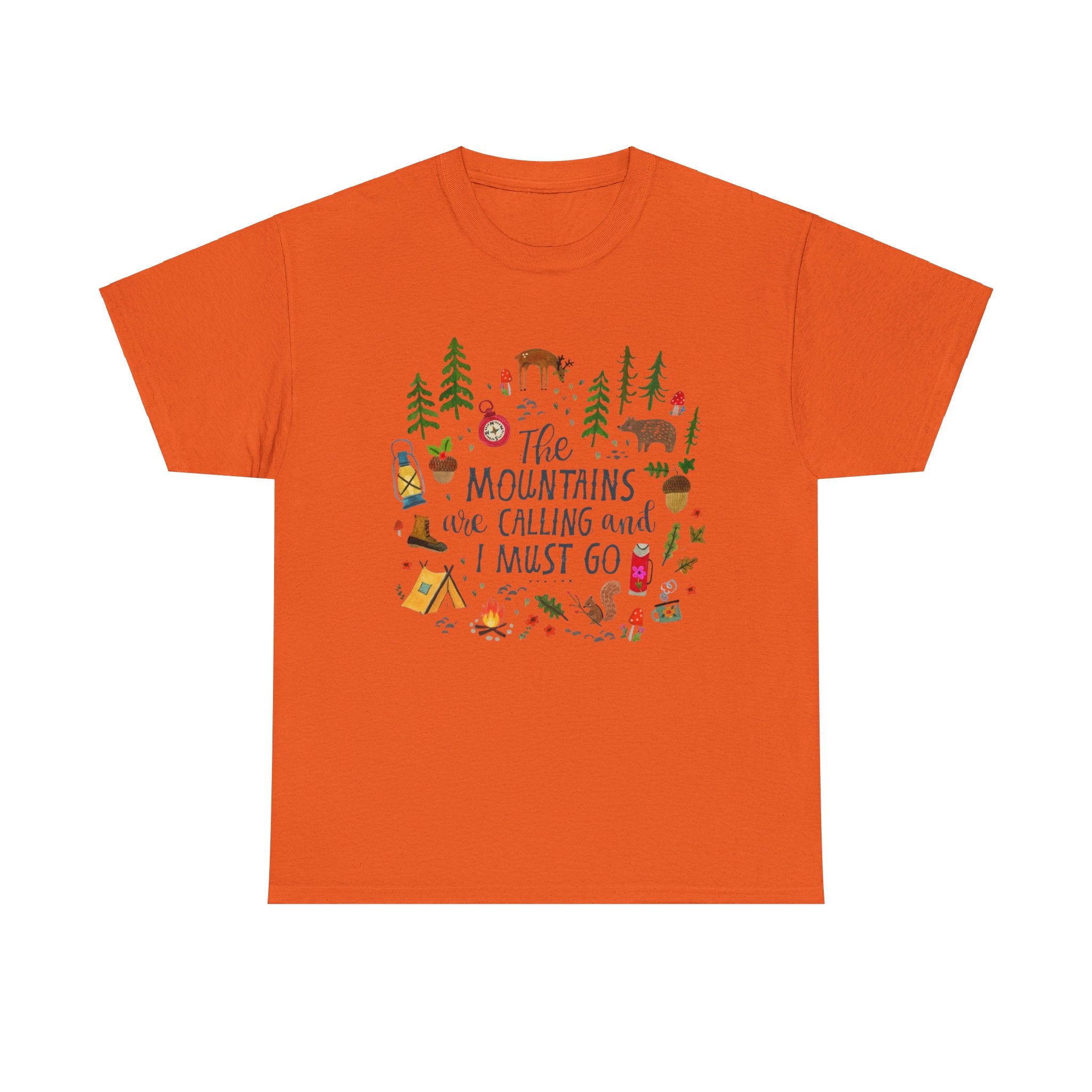 Camping T-Shirt - Outdoor Adventure Unisex Tee The Mountains are Calling and I must Go - T-Shirt