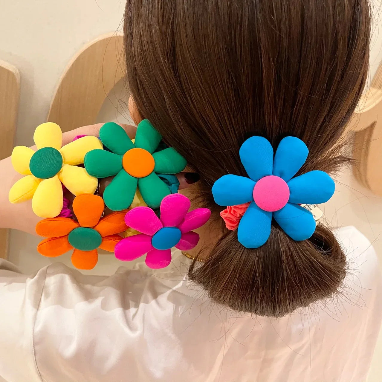 Exaggerated Floral Hair Bands | Elastic Sponge Flower Hair Accessories - Hair Band