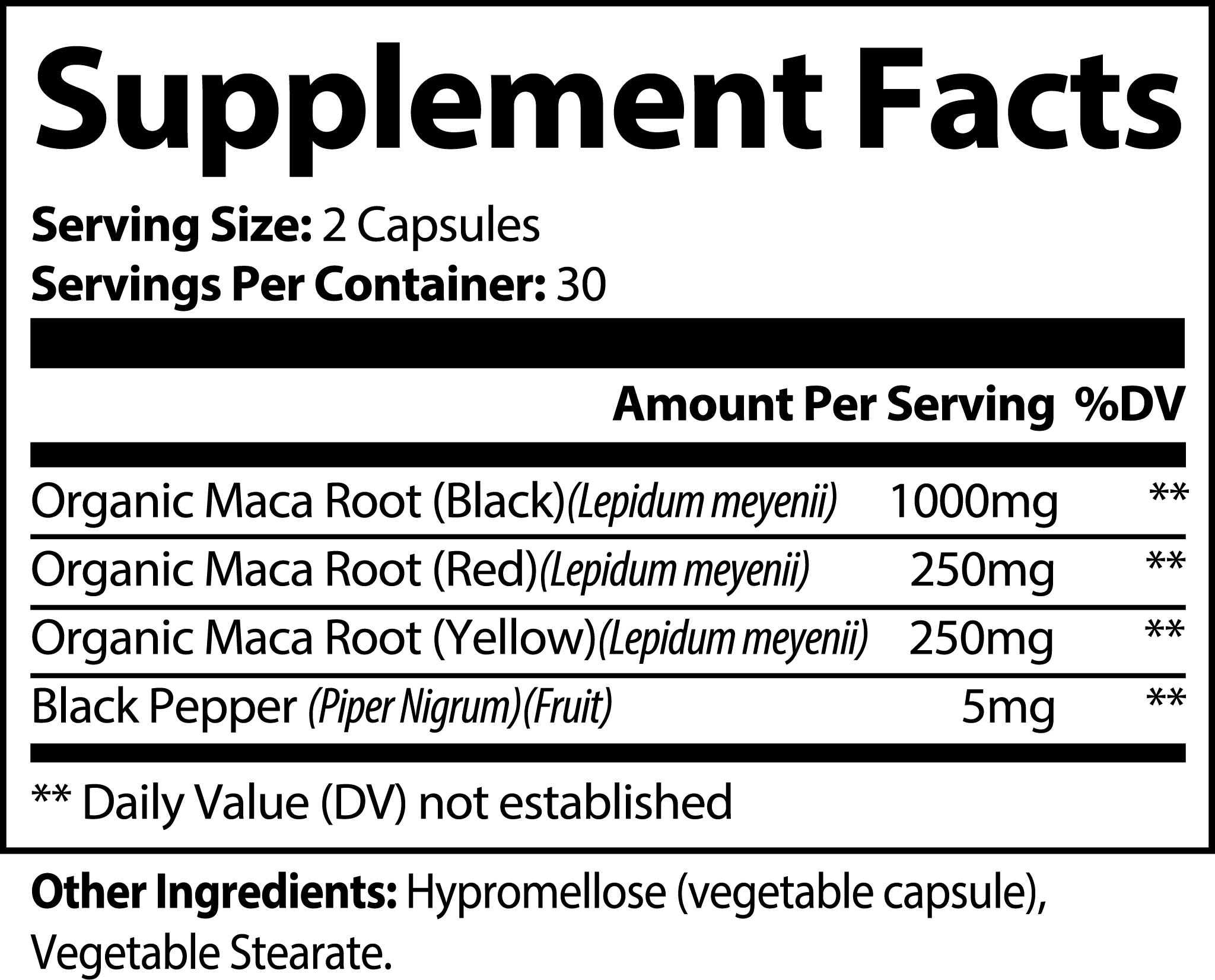 Herb Your Enthusiasm 100% Natural Organic Non GMO Maca Plus Capsules Red Yellow and Black - Natural Extracts