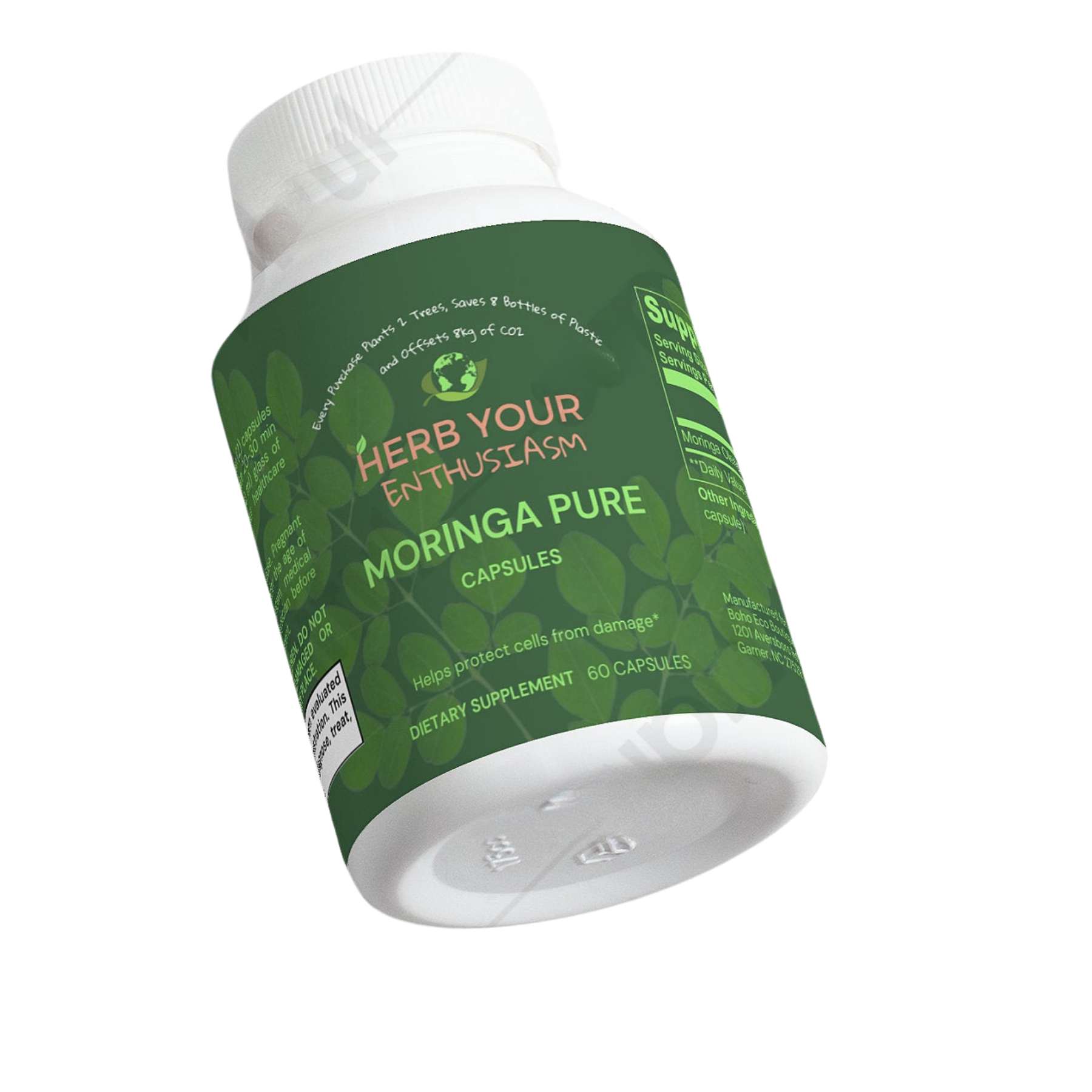 Herb Your Enthusiasm 100% Natural Organic Non GMO Moringa Pure Capsules - Natural Extracts