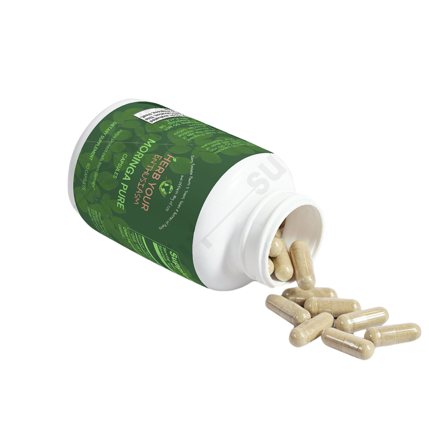 Herb Your Enthusiasm 100% Natural Organic Non GMO Moringa Pure Capsules - Natural Extracts