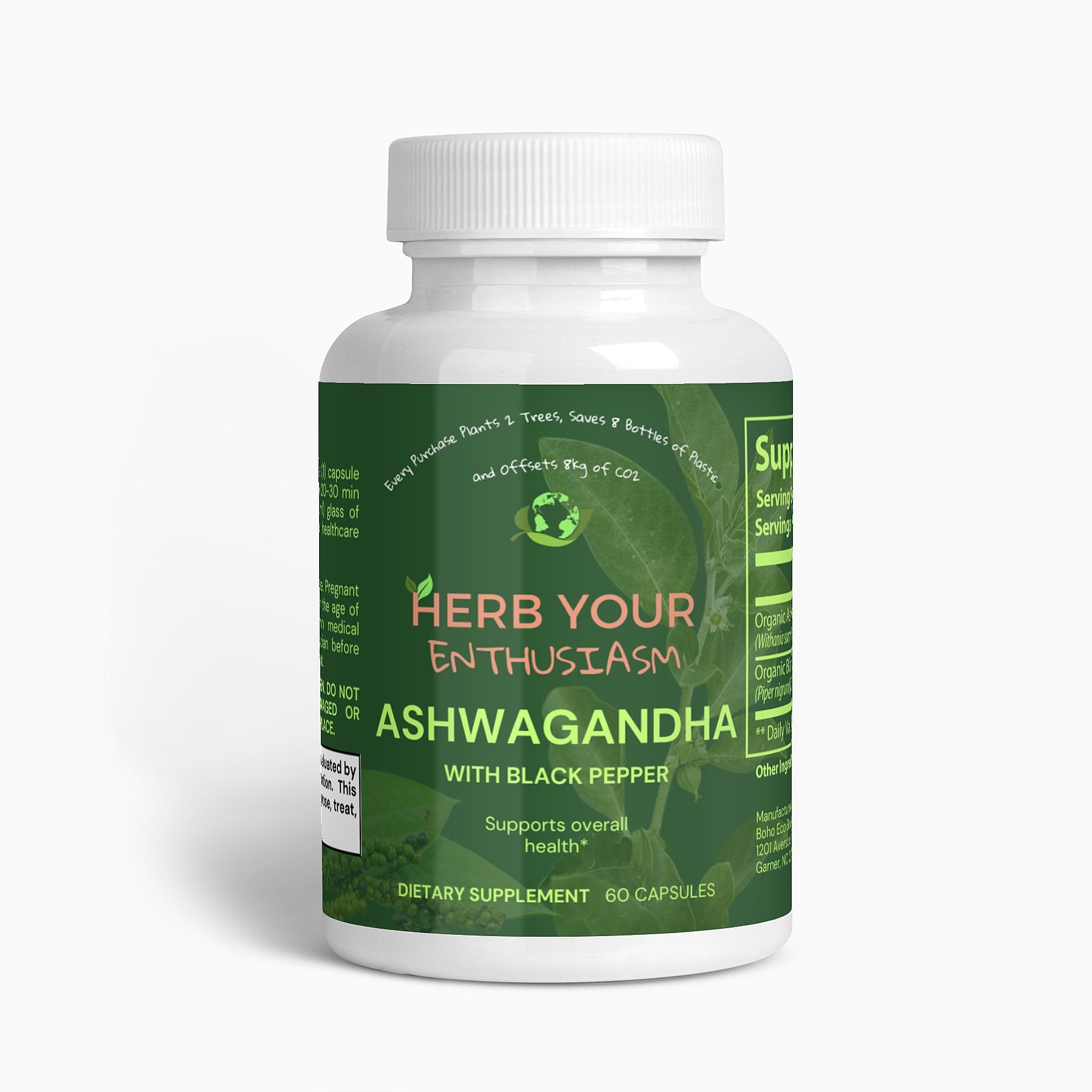 Herb Your Enthusiasm Ashwagandha with Black Pepper Capsules - Natural Extracts