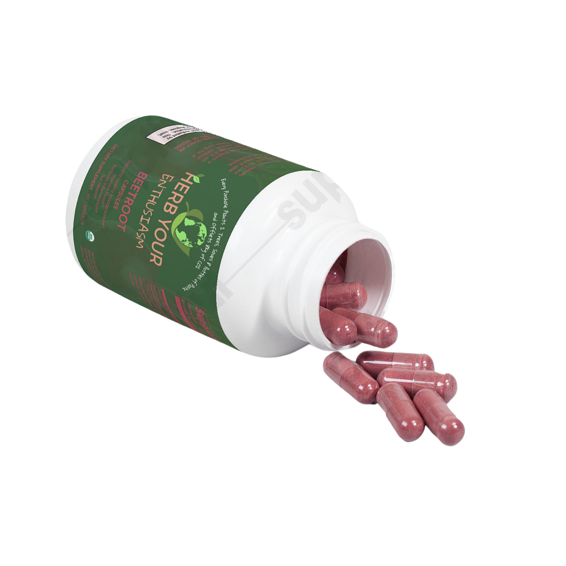 Herb Your Enthusiasm Organic 100% Natural Beetroot Capsules - Natural Extracts