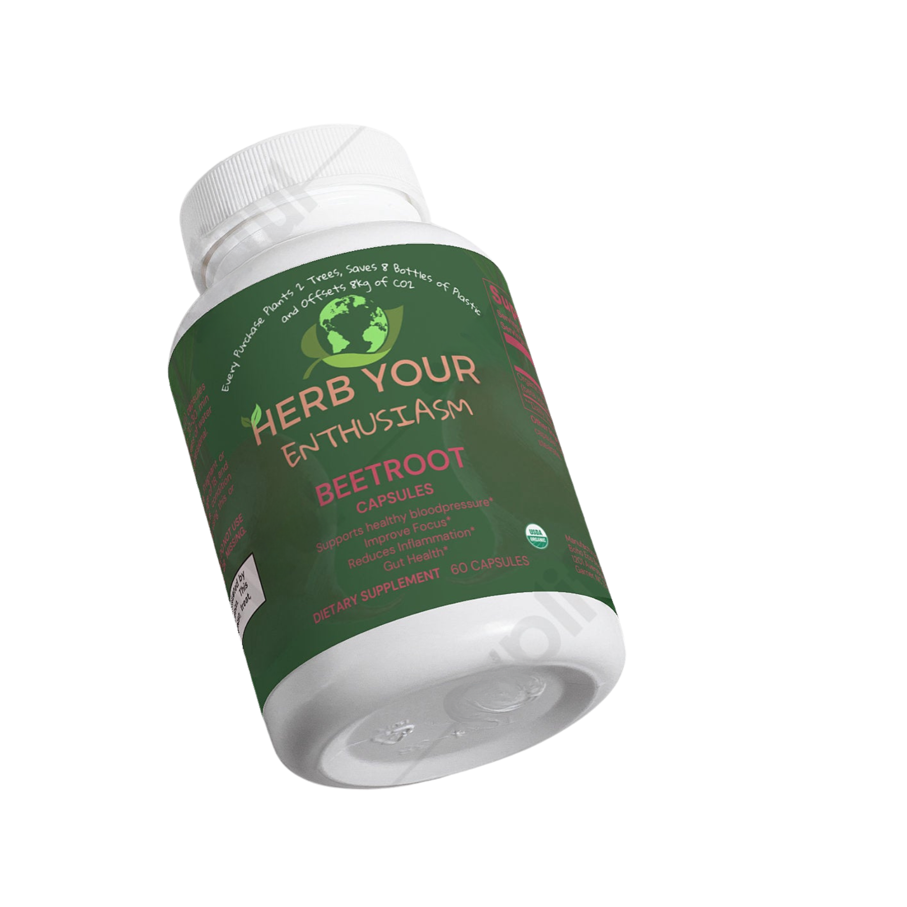 Herb Your Enthusiasm Organic 100% Natural Beetroot Capsules - Natural Extracts