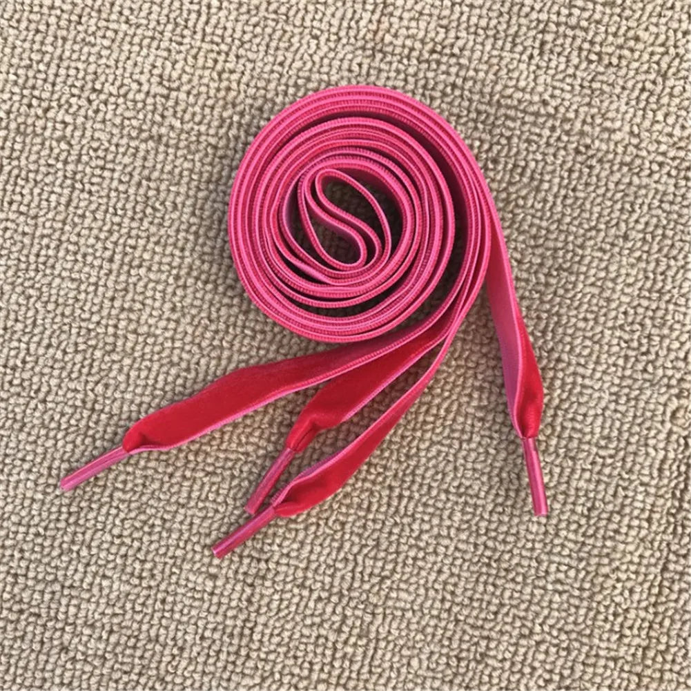 Velvet Surface Shoelaces - 80/100/120/160CM Soft & Stylish Flat Laces for Women & Men Available in Black White Blue