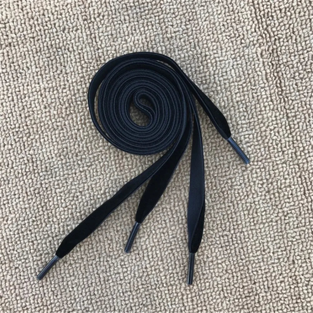 Velvet Surface Shoelaces - 80/100/120/160CM Soft & Stylish Flat Laces for Women & Men Available in Black White Blue